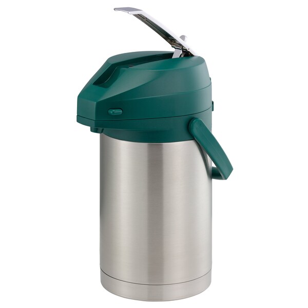 Service Ideas Color Me SVAC, Vacuum Insulated Airpot, Stainless Vacuum, 2.5 Liter, Brushed - CTAL25GRN