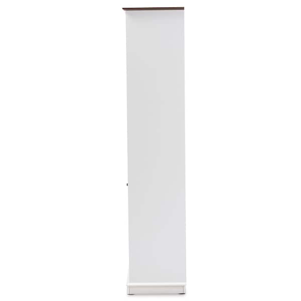 Baxton Studio Serafino Mid-Century Dark Grey and Oak Finished Wood Wine Cabinet - 150-9001