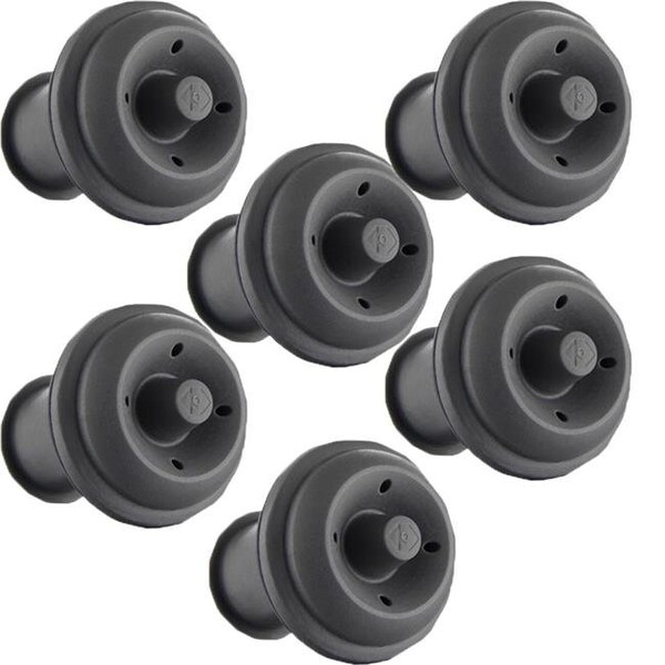 Vacu Vin Vacu Vin 886360 Wine Stoppers Blister - Grey - Pack of 6 - 886360