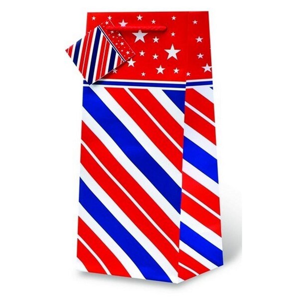 Wrap-Art Stars &amp; Stripes Wine Bottle Gift Bag - 17602