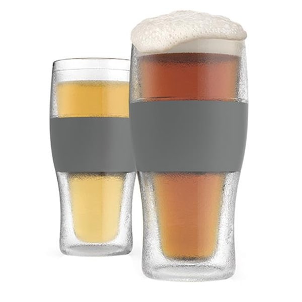1 True 3309 Freeze Cooling Pint Glasses; Set of 2 - 3309