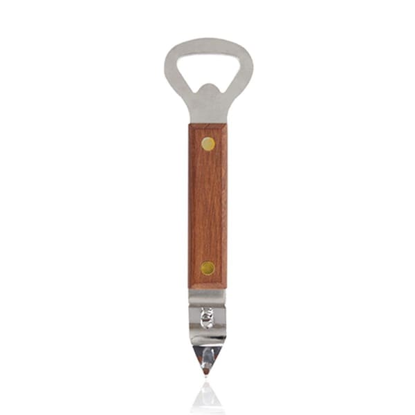 True Brands Church Key Wood Handle Bottle Opener - 1050