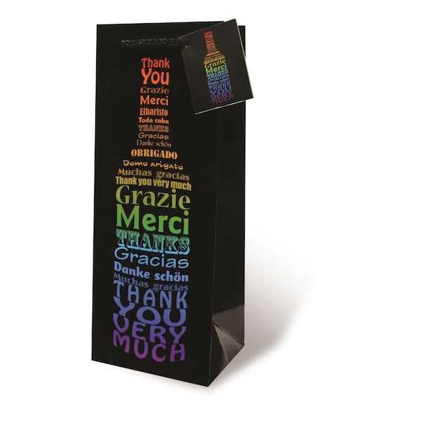 Wrap-Art Thank You Printed paper Bag with Plastic Rope Handle - 17373