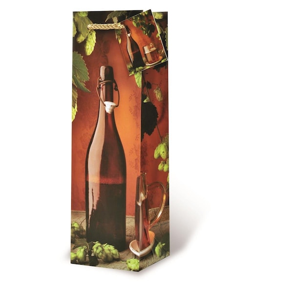 Wrap-Art Craft Beer Pepper Bag with Plastic Rope Handle - 17728
