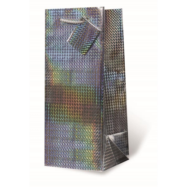 Wrap-Art 1.75 Litre Silver Foil Printed paper Bag with Plastic Rope Handle - 17776