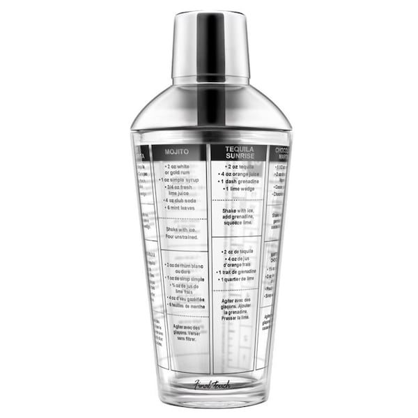 Final Touch Final Touch 16 oz Clear Glass/Stainless Steel Cocktail Shaker - FTA1831