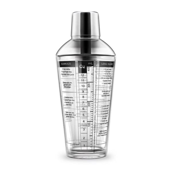 Final Touch Final Touch 16 oz Clear Glass/Stainless Steel Cocktail Shaker - FTA1831