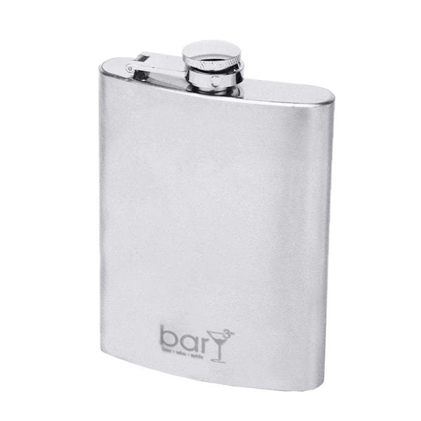 Bary3 BarY3 8 oz Silver Stainless Steel Flask - BAR-0137