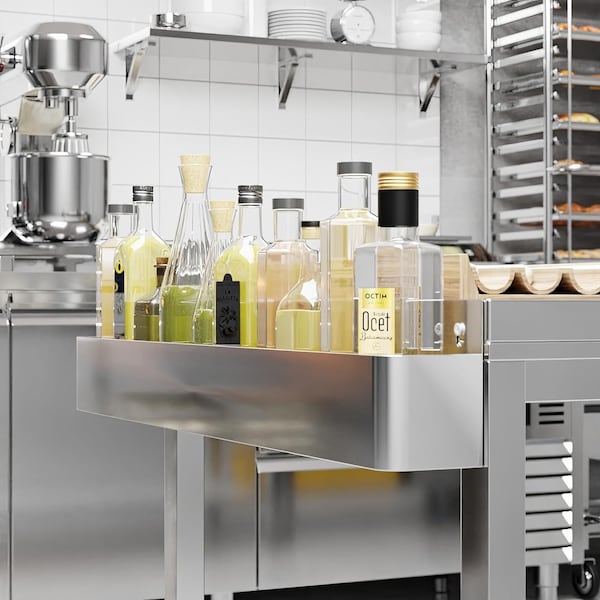 Amgood 36 in. Single Tier Stainless Steel Speed Rail Rack for Commercial Bars - SR-36-Z
