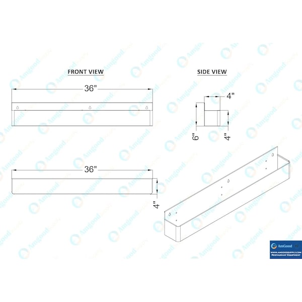 Amgood 36 in. Single Tier Stainless Steel Speed Rail Rack for Commercial Bars - SR-36-Z