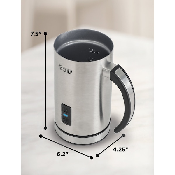 Commercial Chef Milk Frother, Electric Milk Steamer Stainless Steel, Automatic Hot and Cold Milk Frother Warmer - CHMF08S
