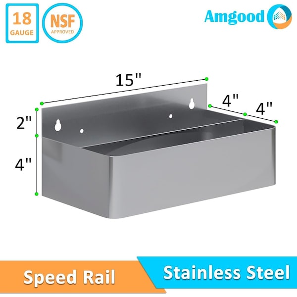 Amgood 15 in. Abreast Double Tier Stainless Steel Speed Rail Rack - AMG SR-15AD-Z