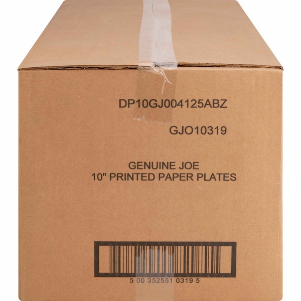 Genuine Joe Printed Paper Plates 10" Diameter Plate, PK125 - 10319CT