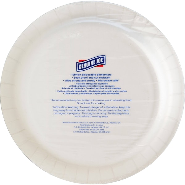 Genuine Joe Printed Paper Plates 10" Diameter Plate, PK125 - 10319CT