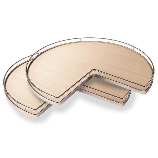 Kessebohmer Kidney Lazy Super Susan 32 Shelves Only w/ Mounted Bearings Maple/Champagne, 2PK - 2500500103