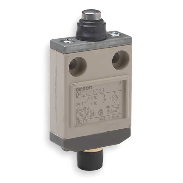 Interruptor límite Omron, vástago, SPDT, 1A @ 120V AC, Ubicación del actuador: Superior - D4CC1031