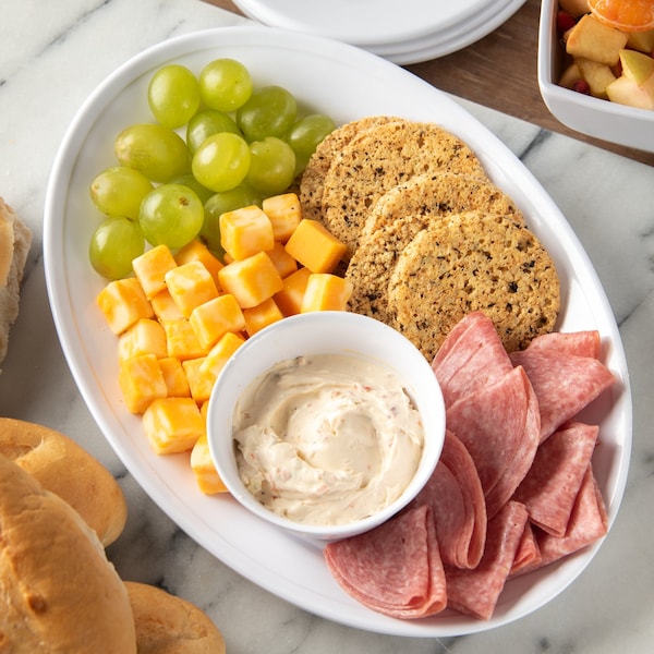 Carlisle Foodservice Catering Platter, 21"x15", Wht, PK6 - 4384002