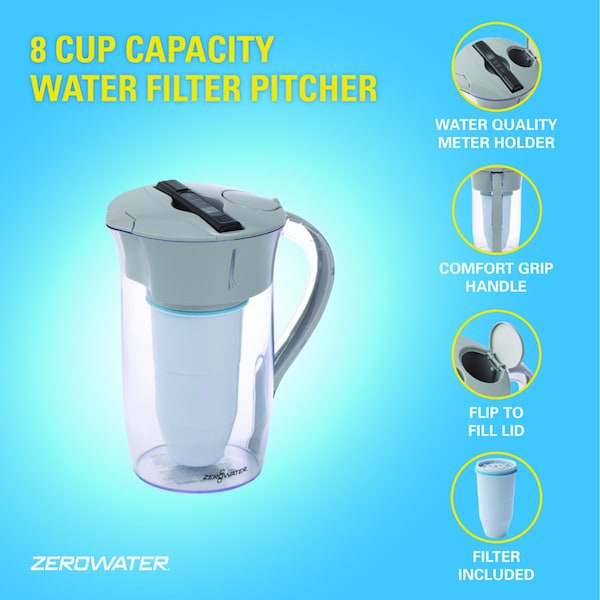 Zerowater ZeroWater 10 cups Blue Water Filtration Pitcher - ZR-0810-4N