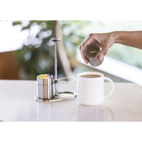 Service Ideas Cream & Sugar Caddy Set, 4 Ounce, Brushed Stainless - STCCRSG4