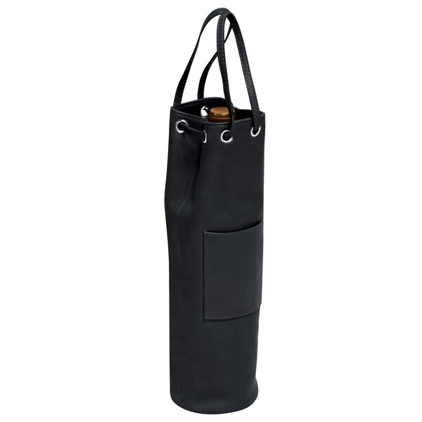 Preferred Nation Single Bottle Wine Bag, Black - P7063.BLACK
