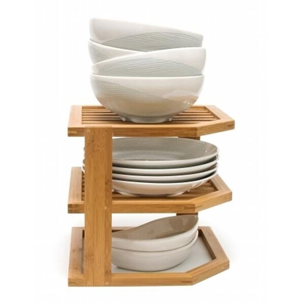 Jams 2 Lipper International 8883 Bamboo Three Tier Corner Shelf - 8883
