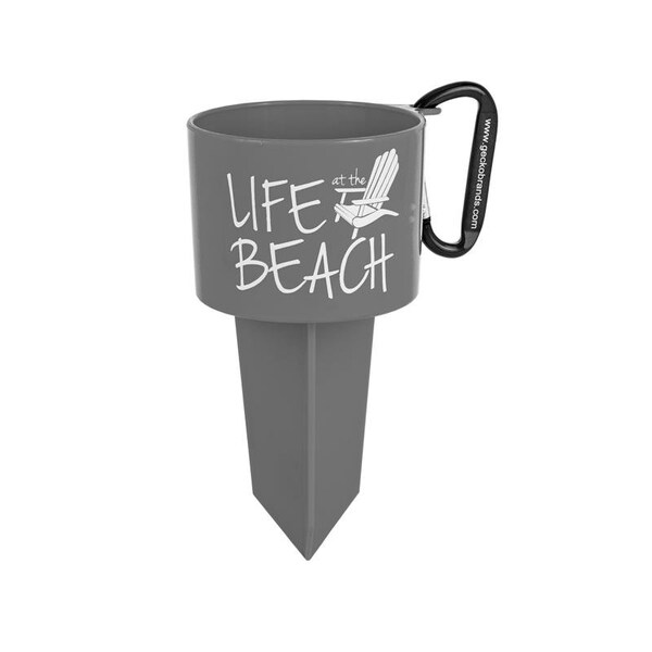 Geckobrands Geckobrands Gray Plastic 8 in. H Beverage Holder Stake - GBH-48751-GR