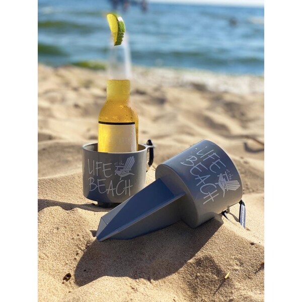 Geckobrands Geckobrands Gray Plastic 8 in. H Beverage Holder Stake - GBH-48751-GR