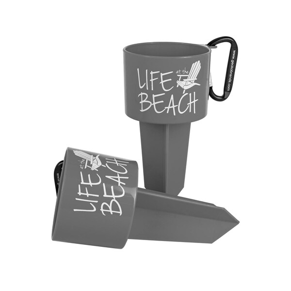 Geckobrands Geckobrands Gray Plastic 8 in. H Beverage Holder Stake - GBH-48751-GR