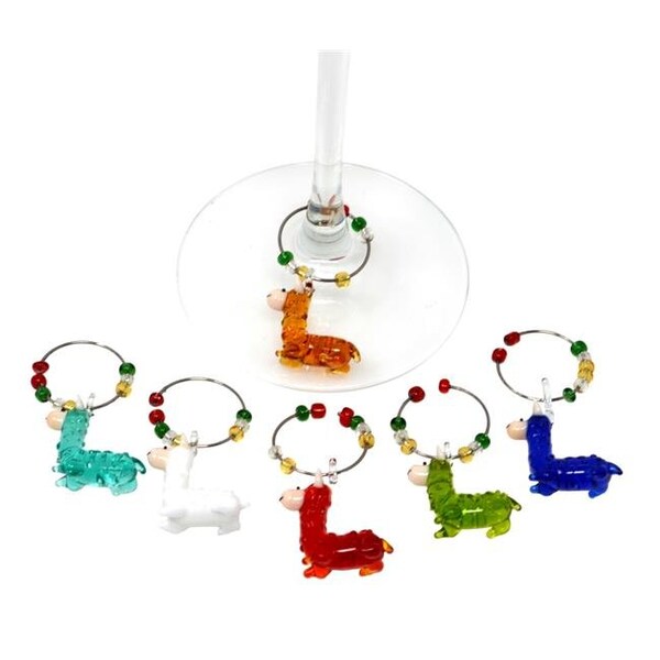 Ls Arts LS Arts WB-089 Glass Llama Wine Charms - - WB-089