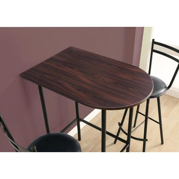 Monarch Specialties Home Bar, Bar Table, Bar Height, Pub, 36" Rectangular, Small, Kitchen, Metal, Laminate, Brown, Black - I 2345