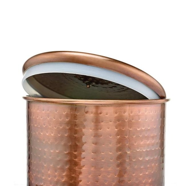 Nusteel Nusteel TG-1843AC-4 4 qt. Hammered Antique Copper Canister - TG-1843AC-4