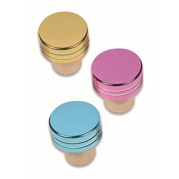 Wrap-Art Contemporary Bottle Stopper Assortment - Pink Turquoise &amp; Gold - 26665