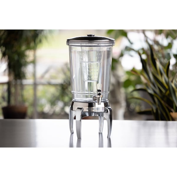 Service Ideas Double Wall Beverage Dispenser, Modern Legs, 3 Gallon, Infuser Tube, Stainless Steel - CBDDW3GMD
