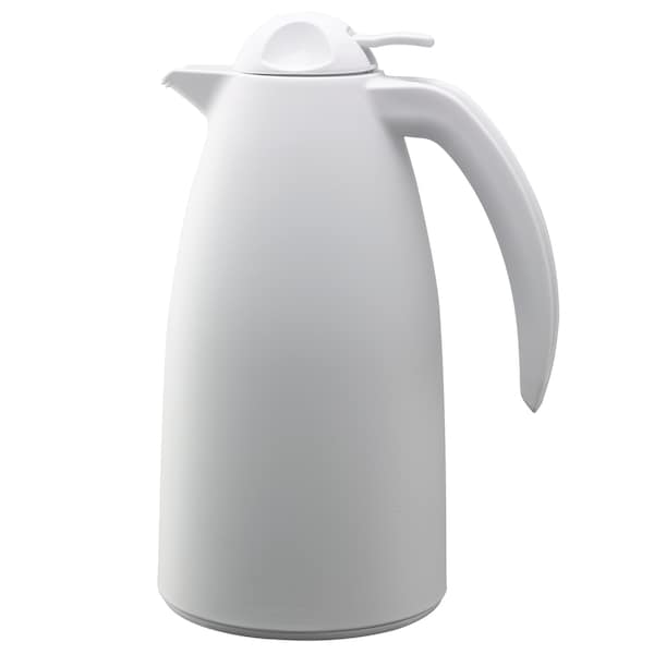 Service Ideas Alpha Carafe, 1 L, Glass Vacuum Insulated, White - ALPH10WH