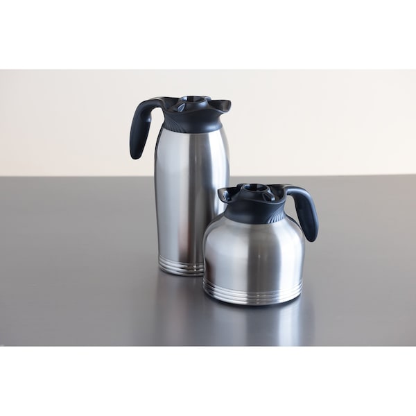 Service Ideas ErgoServ Tall Profile Brew-In Carafe, Stainless Vacuum Insulation, 1.9 Liter, Brushed - 10-00185-000