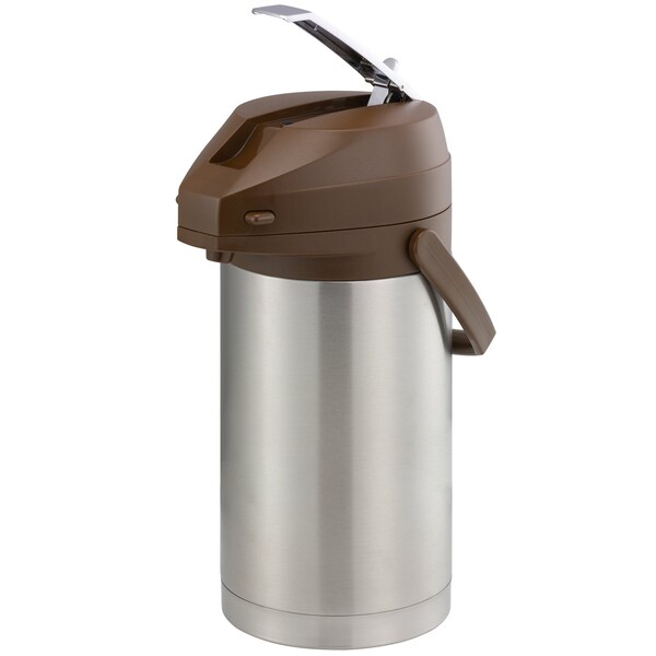 Service Ideas Color Me SVAC, Vacuum Insulated Airpot, Stainless Vacuum, 3 Liter, Brushed - CTAL30BR