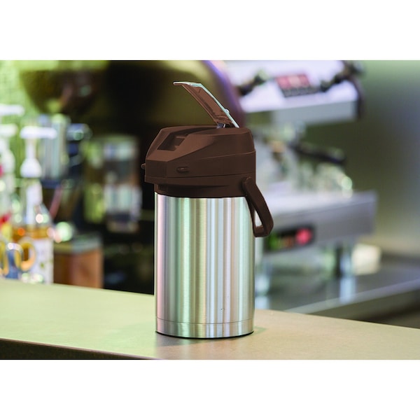 Service Ideas Color Me SVAC, Vacuum Insulated Airpot, Stainless Vacuum, 3 Liter, Brushed - CTAL30BR