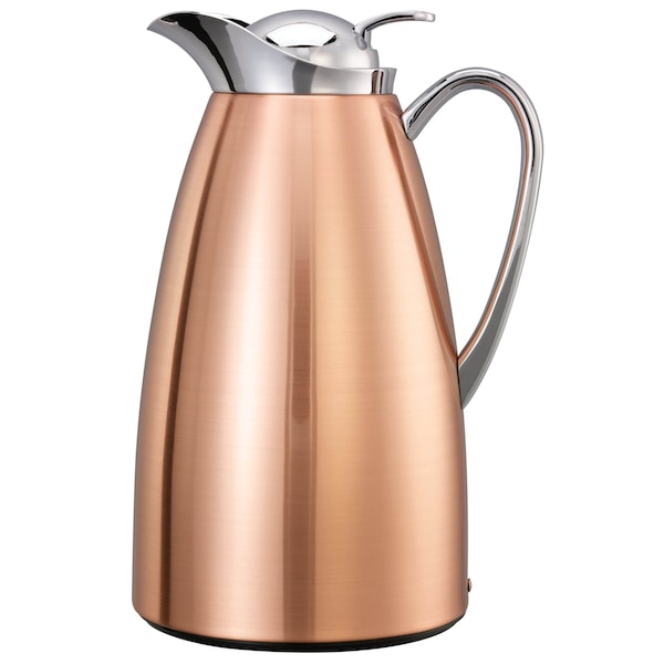 Service Ideas Classy Carafe, Vacuum Insulated Carafe, Stainless Vacuum, 1 Liter, Copper - CJZS1CP