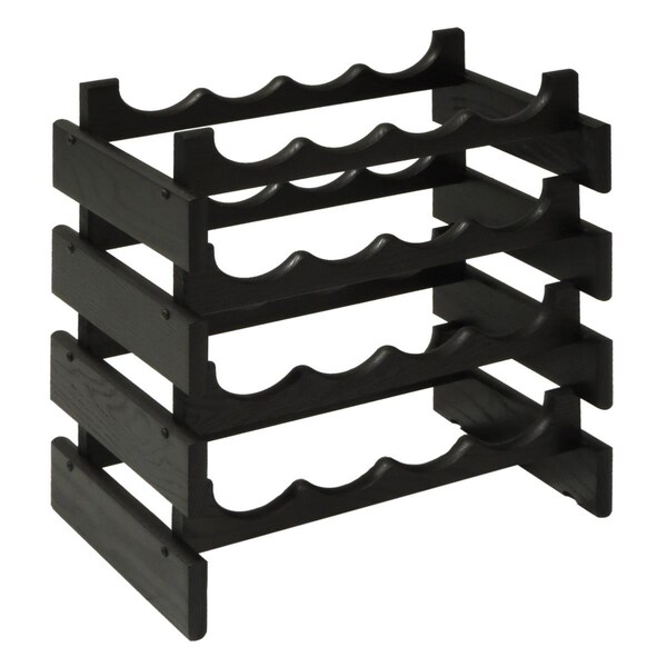 Wooden Mallet 16 Bottle Dakota Wine Rack, Black - WR44BK