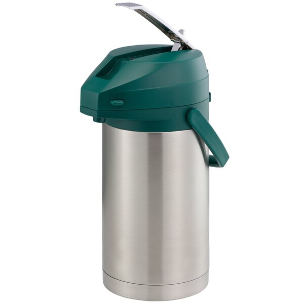 Service Ideas Color Me SVAC, Vacuum Insulated Airpot, Stainless Vacuum, 3 Liter, Brushed - CTAL30GRN