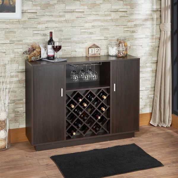 Tarifa 47 x 14 x 35 in. Espresso Wood Server - TA3661188