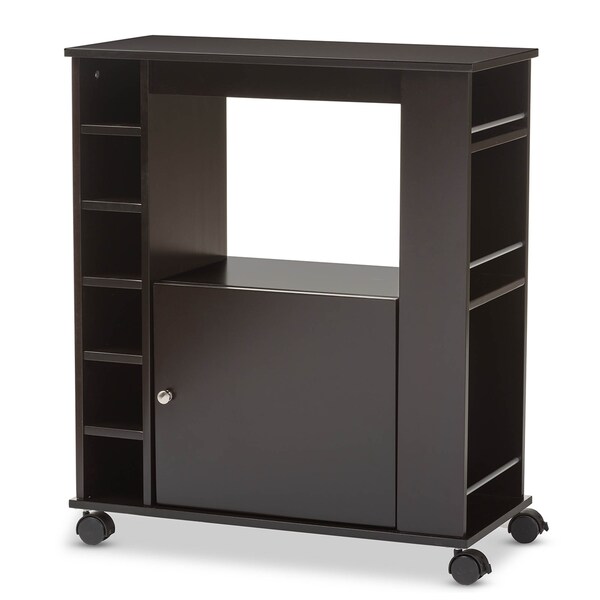 Baxton Studio Ontario Modern Dark Brown Wood Modern Dry Bar and Wine Cabinet - 121-6633