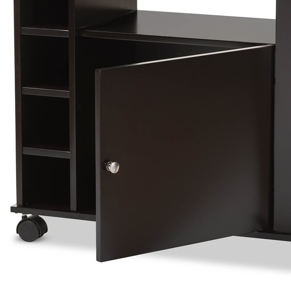 Baxton Studio Ontario Modern Dark Brown Wood Modern Dry Bar and Wine Cabinet - 121-6633