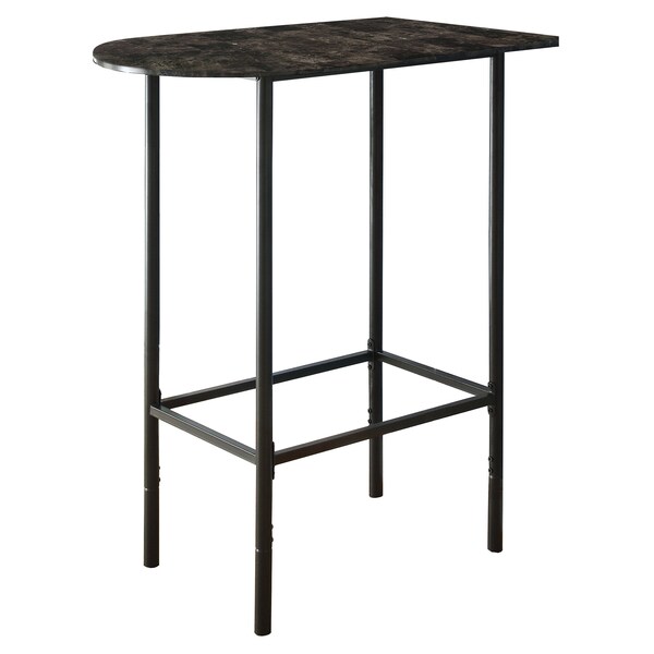 Monarch Specialties Home Bar, Bar Table, Bar Height, Pub, 36" Rectangular, Small, Kitchen, Metal, Grey Marble Look - I 2325