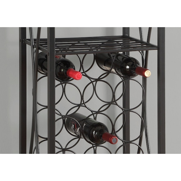 Monarch Specialties Home Bar, Wine Rack, Metal, Black, Black, Transitional - I 3347