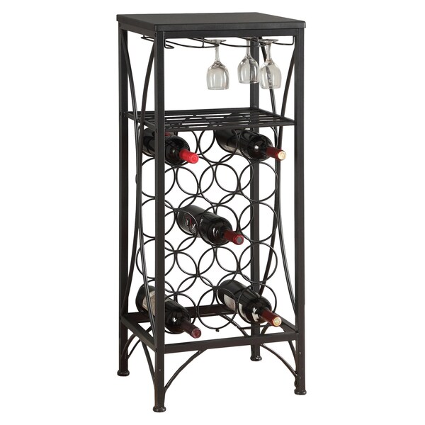 Monarch Specialties Home Bar, Wine Rack, Metal, Black, Black, Transitional - I 3347