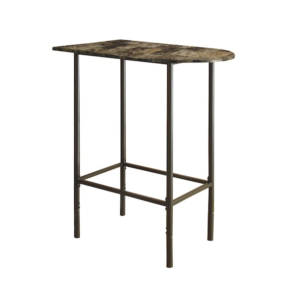 Monarch Specialties Home Bar, Bar Table, Bar Height, Pub, 36" Rectangular, Small, Kitchen, Metal, Brown Marble Look - I 2315