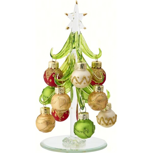 Prebook Items Glass Tree with Oranment 6 in. Wine Charms - XM-943