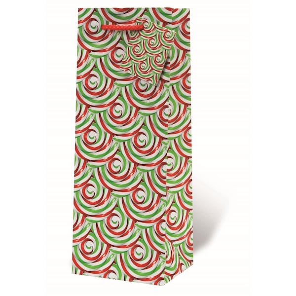 Wrap-Art Christmas Candy Printed paper Bag with Plastic Rope Handle - 18011