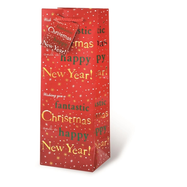 Wrap-Art Fantastic Christmas Printed paper Bag with Plastic Rope Handle - 17359